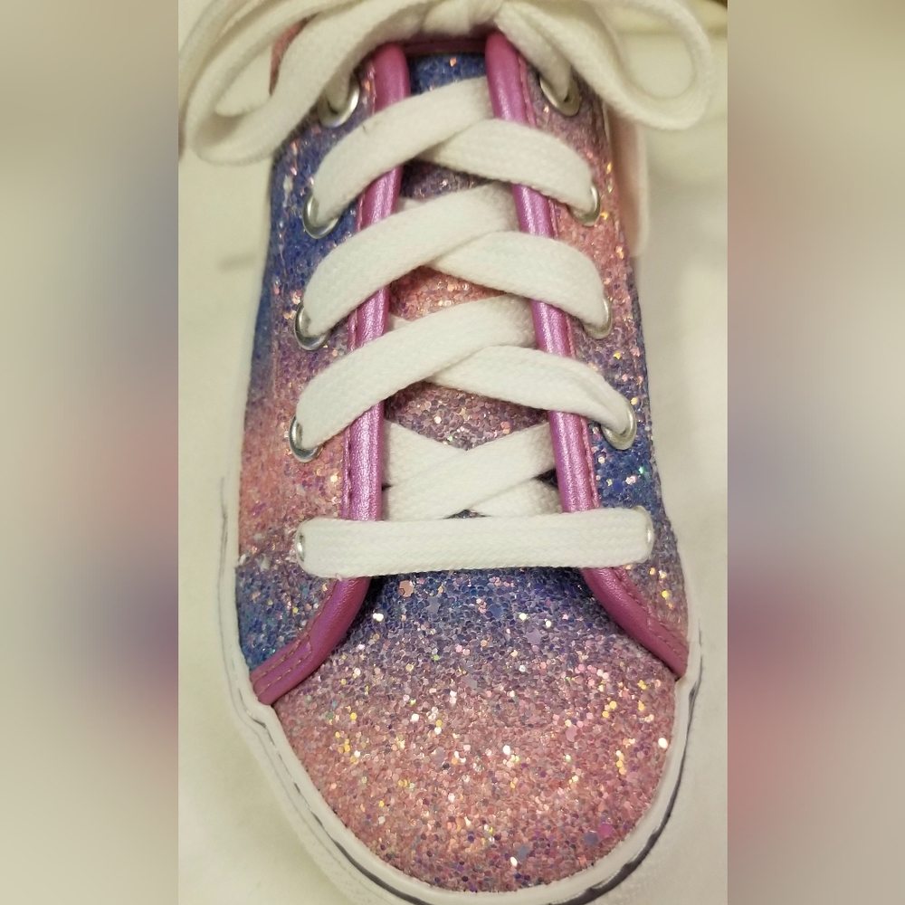 🌴 2/$20 - Girls Sparkly Pink & Purple Sneakers / Shoes -Sz 1- Brand New/Tags - Picture 4 of 4